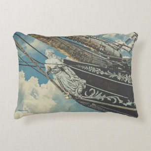Barque Elissa Figurhead Accent Pillow