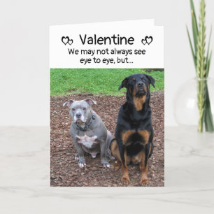 Barques de chien et bois Carte Saint-Valentin