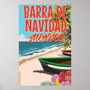 Barra de Navidad Mexico travel poster