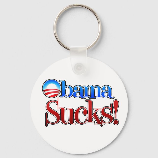 Barrack Obama Sucks Keychain (Front)