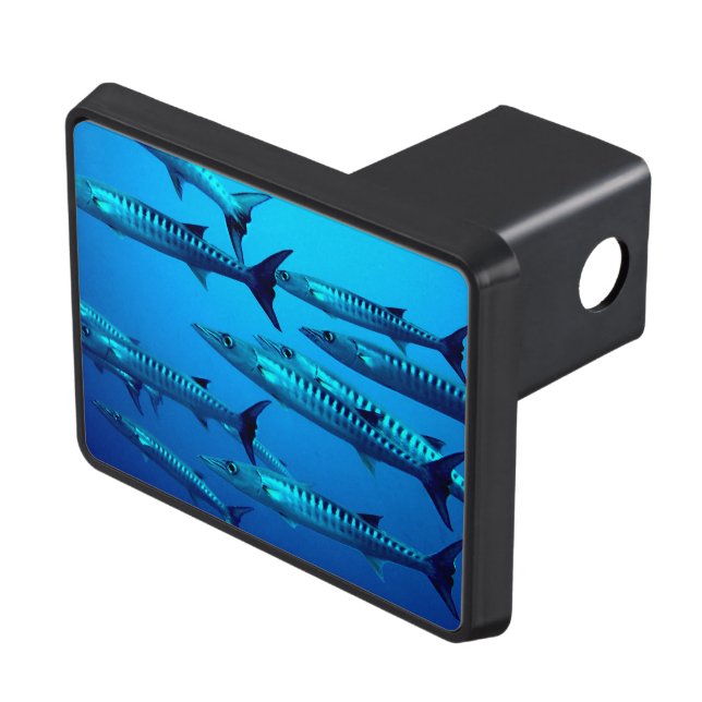 Barracuda Fish Dive Deep Ocean Water Swim Beach Trailer Hitch Cover (Top Right)