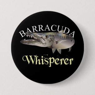 Barracuda Whisperer Dark Coloured 3 Inch Round Button
