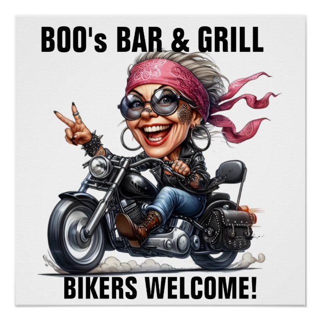 Barre. Affiche de bienvenue des motocyclistes (Devant)