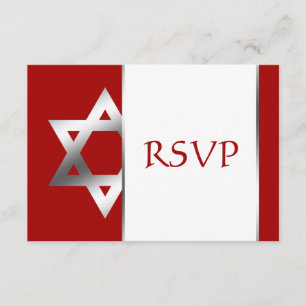Barre argentée rouge Mitzvah RSVP d'étoile de