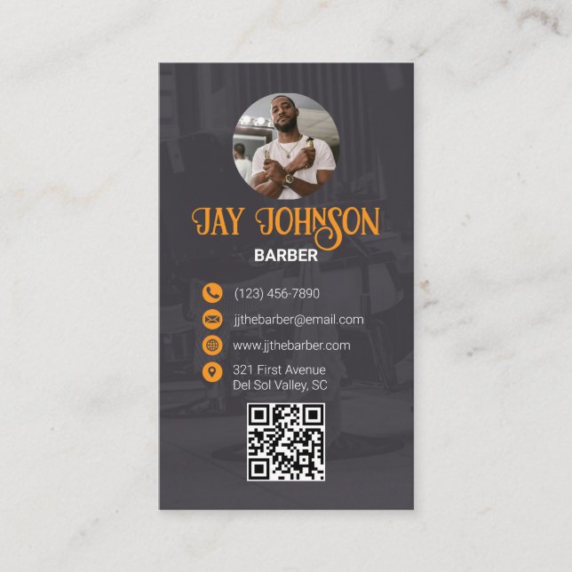 Barre | Barbershop| Carte de visite coiffeur (Devant)