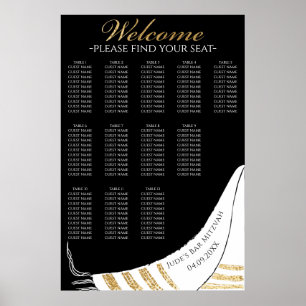 Barre BM N Bat mitzvah Gold Tallit Tableau de sièg