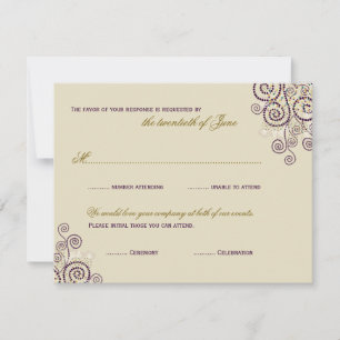 Barre Boho Purple Spirales / Carte RSVP Bat mitzva