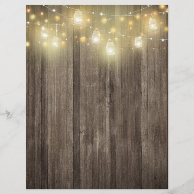 Barre Bois et Mason Jar Lumières Papier à rebut (Devant)