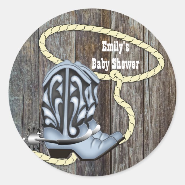 Barre Bois Noir Bleu Cowboy Boots Stickers Cowboy (Devant)