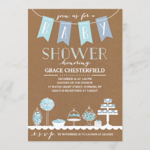 Barre de bonbons  Invitation Baby shower