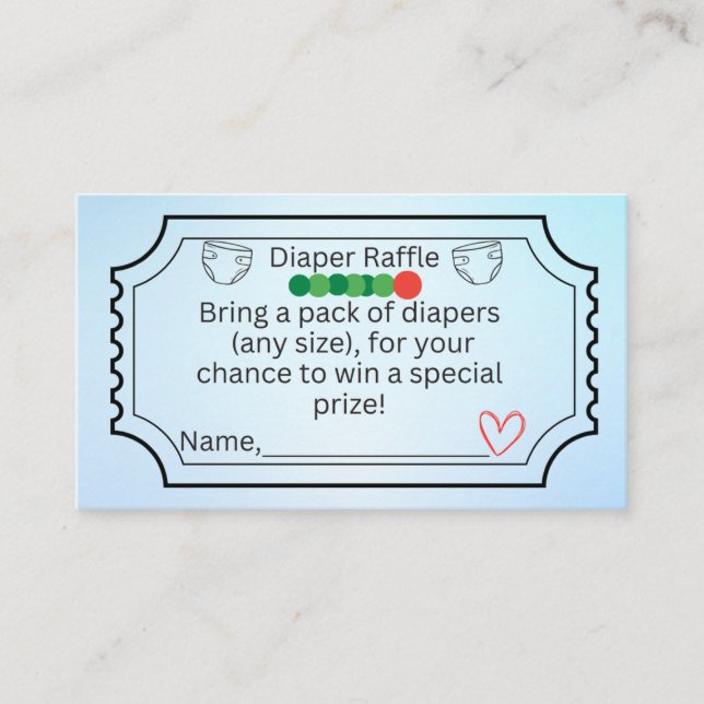 Barre de couches Insertion Cartes Baby shower mou  (Devant)
