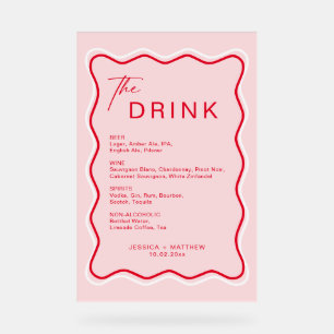 Barre de Mariage rouge et rose Retro Wavame