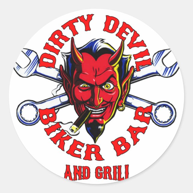 barre de motards diable sale et autocollants grill (Devant)