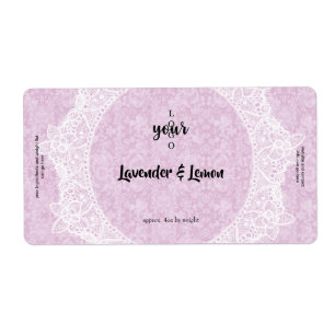 Barre de savon rose Damas et dentelle