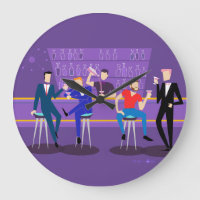 Barre Gay Retro Acrylique Arrondi Mur Horloge