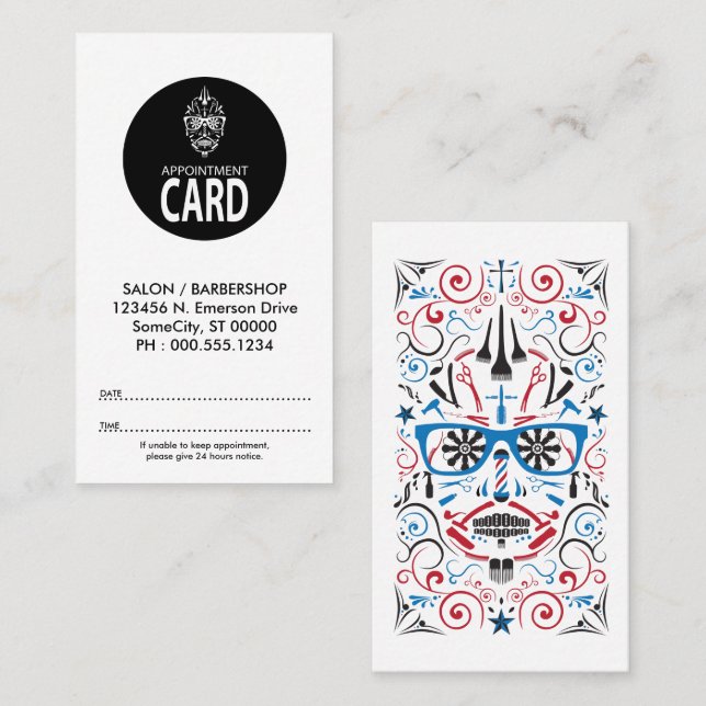 barre la carte de rendez-vous (Devant / Derrière)
