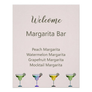 Barre Margarita personnalisée Affiche de bienvenue