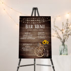 Barre Menu - Mariage en baril de bois de campagne