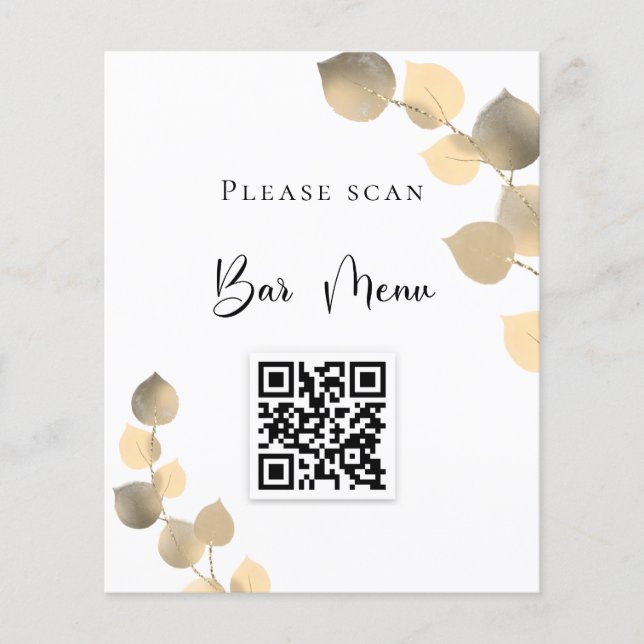 Barre menu QR code eucalyptus or (Devant)