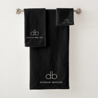 Barre minimaliste moderne Monogramme Noir