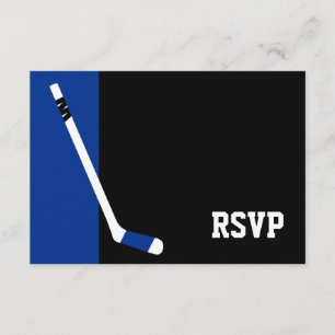 Barre Mitzvah RSVP d'hockey de noir bleu