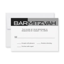 Barre noire et grise Mitzvah Répondre RSVP
