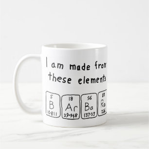 Barre périodique nom de la table mug