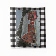 Barre rouge et Camion sur Tapisserie plaid