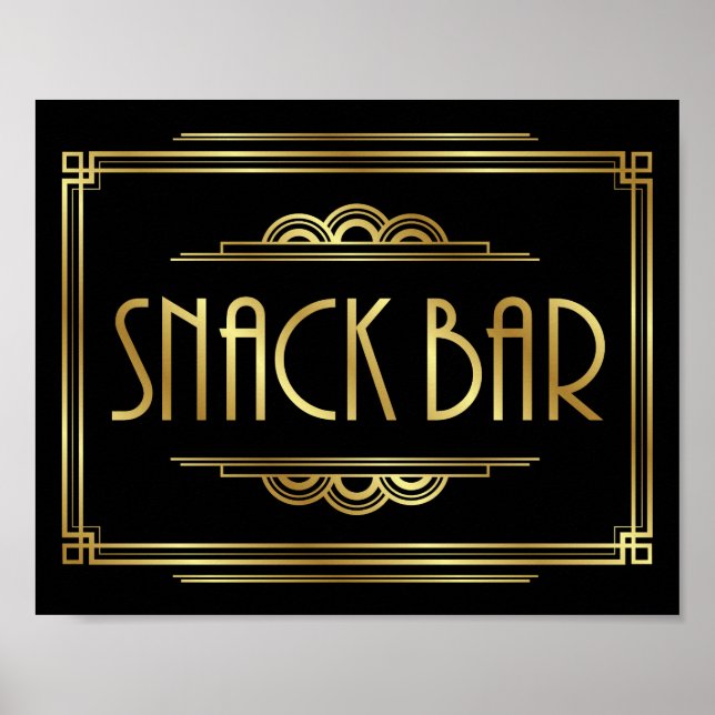 BARRE SNACK Art Déco Gatsby Signe Imprimer (Devant)