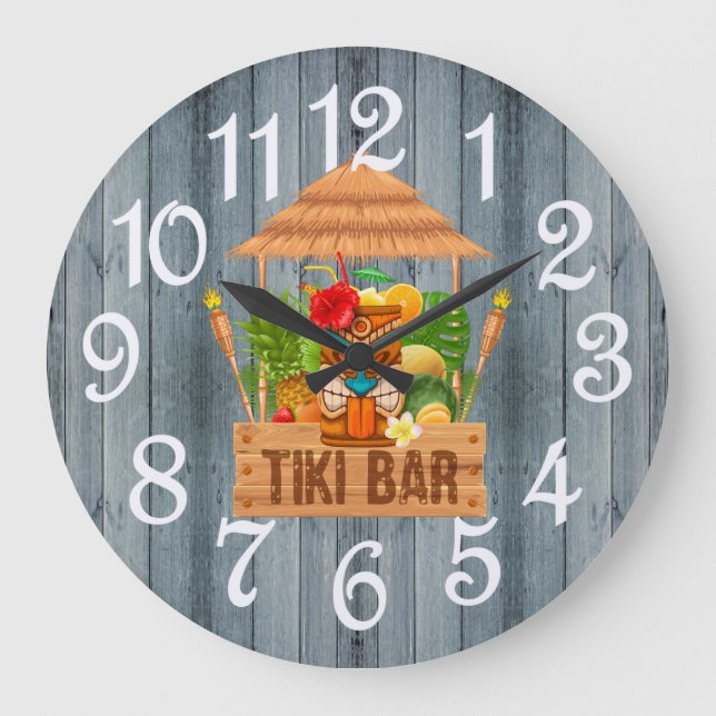 Barre Tiki Russe Gris Grande horloge (Recto)
