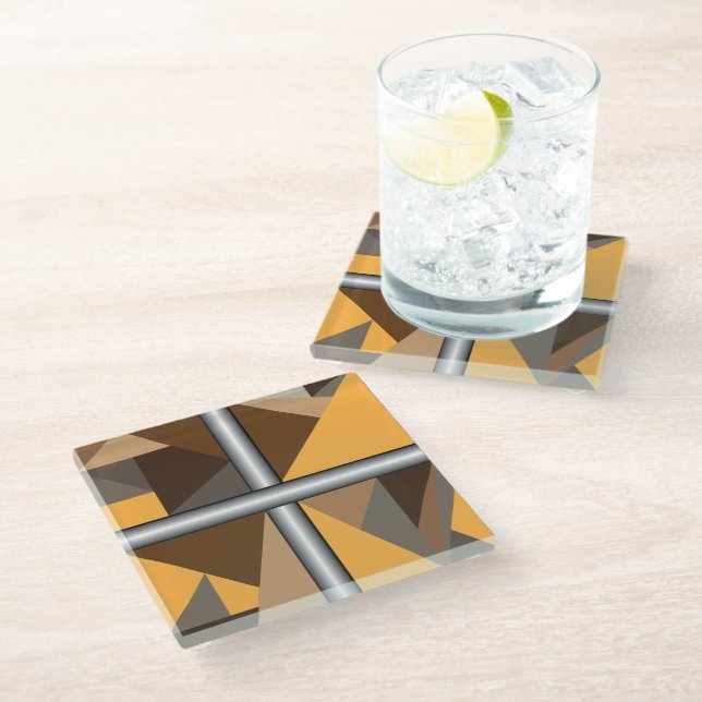 Barred Glass Coasters (Angled)