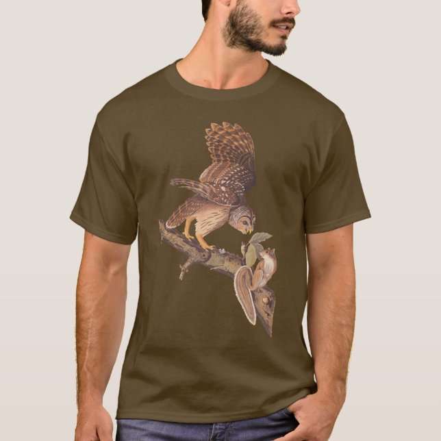 Barred Owl and squirrel T-Shirt (Front)