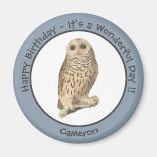 Barred Owl - Birthday or Other Party Themed Event Magnet