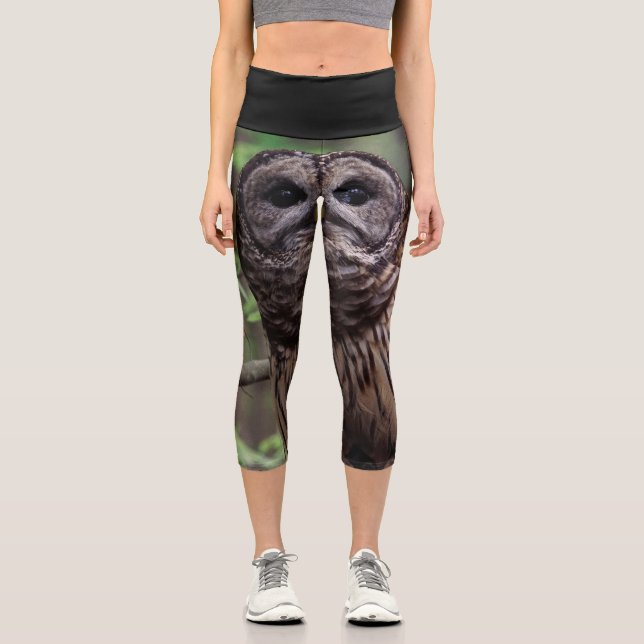 Barred Owl Capri Leggings (Front)