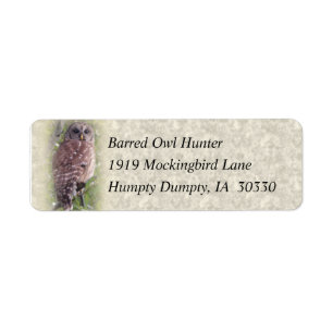 Barred Owl Custom Address Label