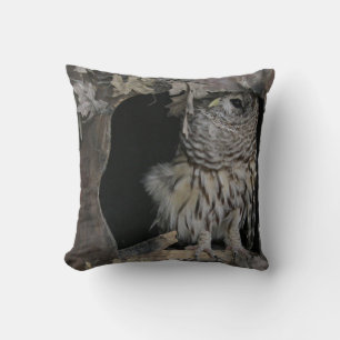 Barred Owl - Here's Looking at You! Throw Pillow