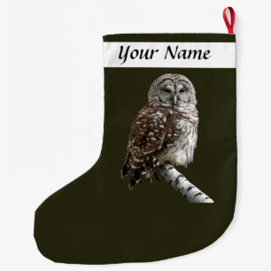 Barred Owl Large Christmas Stocking