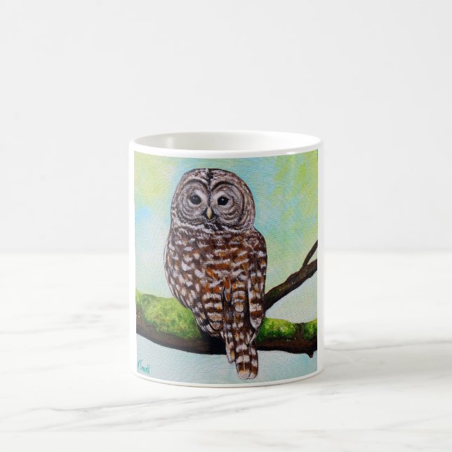 Barred Owl Painting Coffee Mug (Center)