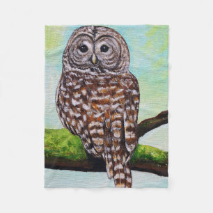 Barred Owl Painting Fleece Blanket