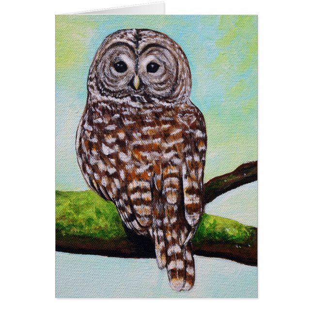 Barred Owl Painting Greeting Card (Front)