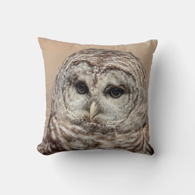 Barred Owl Throw Pillow (Front)