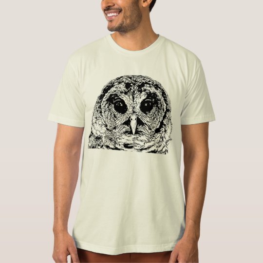 Barred Owls on Natural Organic Cotton T-Shirt