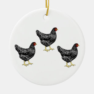 Barred Plymouth Rock Heritage Breed Laying Hens Ceramic Ornament