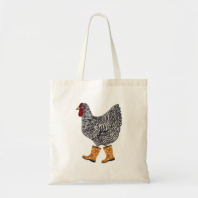 Barred Rock Chicken Tote Bag (Front)