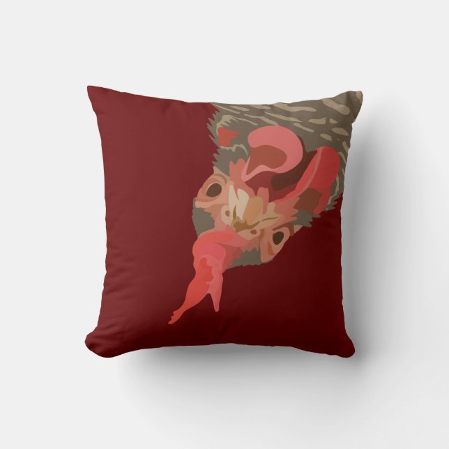 Barred-Rock Hen Throw Pillow (Front)
