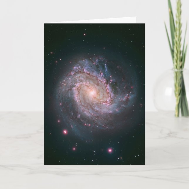 Barred Spiral Galaxy Messier 83. 2 Card (Front)