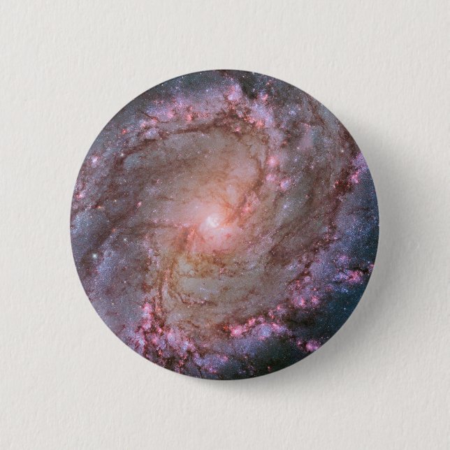 Barred Spiral Galaxy Messier 83. 2 Inch Round Button (Front)