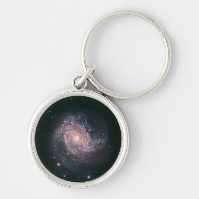 Barred Spiral Galaxy Messier 83. 2 Keychain (Front)