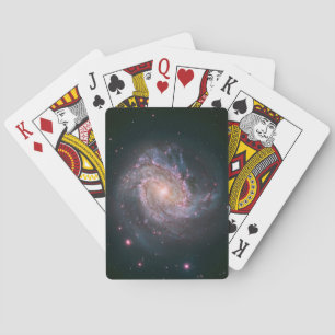 Barred Spiral Galaxy Messier 83. 2 Playing Cards
