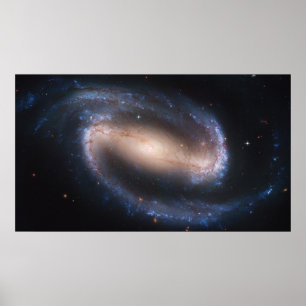Barred Spiral Galaxy NGC 1300 by Hubble Telescope Poster